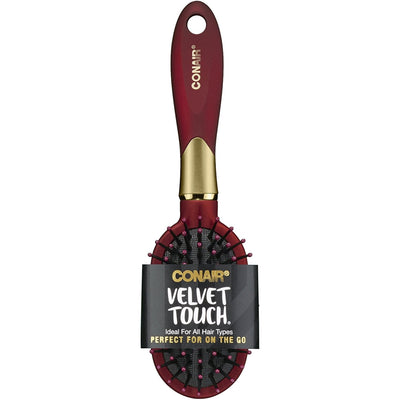 Conair Velvet Touch Cushion Base Hair Brush (Colors May Vary)