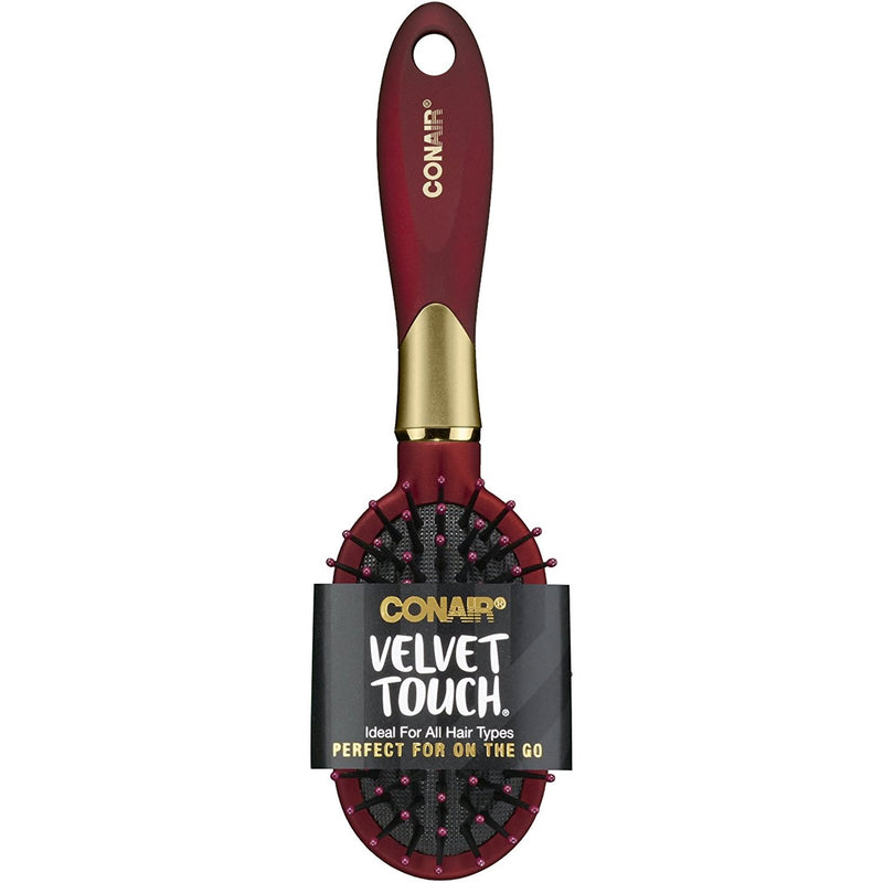 Conair Velvet Touch Cushion Base Hair Brush (Colors May Vary)