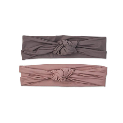 Scunci by Conair Soft Knot Headwraps in Neutral Mauve and Dark Grey, 2 Count