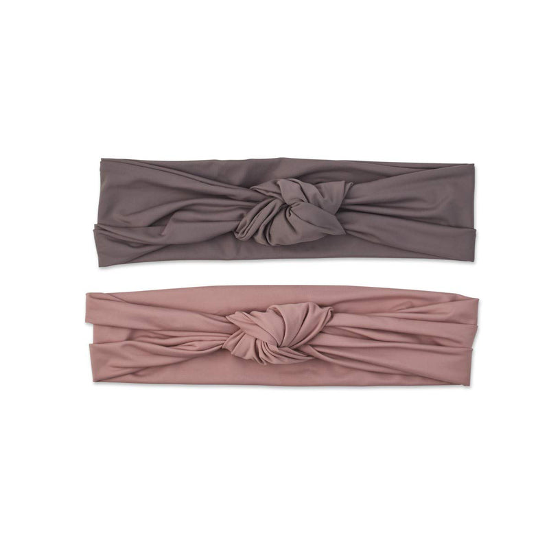 Scunci by Conair Soft Knot Headwraps in Neutral Mauve and Dark Grey, 2 Count