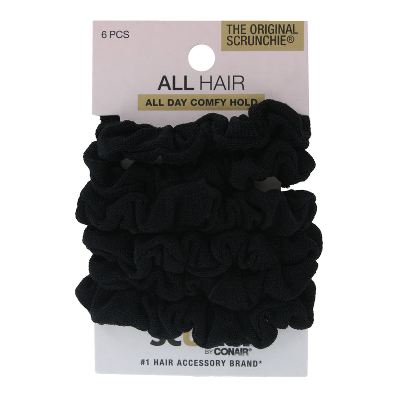 Scunci Effortless Beauty Mini Slinky Black Twisters, 6-Pieces