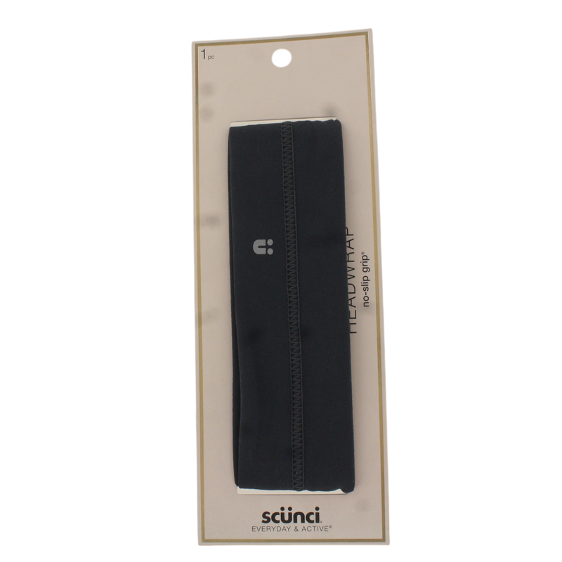 Scunci Everyday & Active No-Slip Grip Headwrap, Black, 1-Count