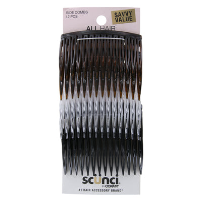 Scunci U Got This Side Combs, Assorted Colors, 12-Piece
