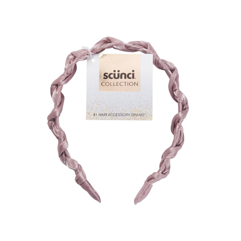 Scunci Collection Braided Shimmery Headband, Pink, 1-Count