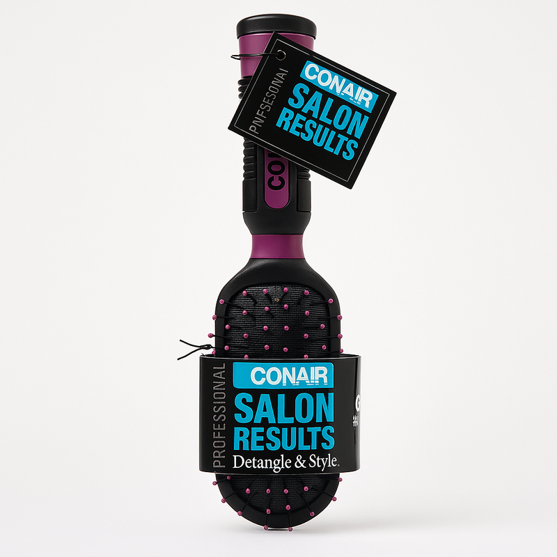 Conair Pro Salon Results Cushion Hair Brush, Purse Size, Color Will Vary, 1-Count