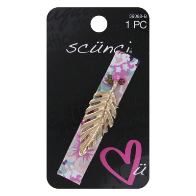 Scunci Leaf Patterned Hair Barrette, 1-Piece