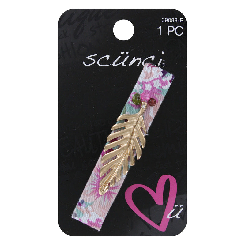 Scunci Leaf Patterned Hair Barrette, 1-Piece