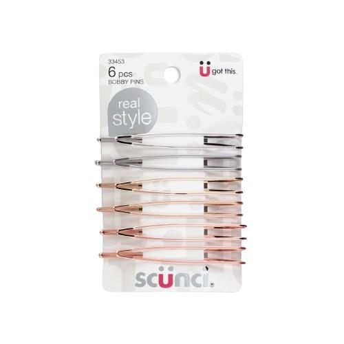 Scunci U Got This Real Style Hair Bobby Pins, Assorted Colors, 6-Pieces
