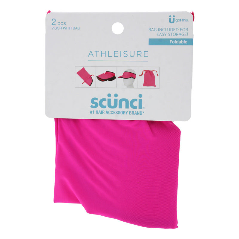 Scunci Athleisure Headband Visor with Storage Bag, Pink