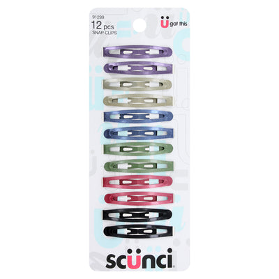 Scunci U Got This Hair Snap Clips, Assorted Colors, 12-Count