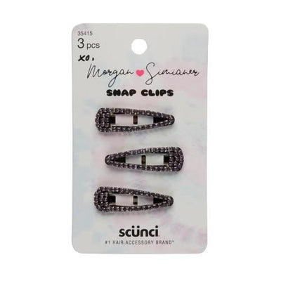 Scunci Morgan Simianer Purple Rhinestone Hair Clips, 3-Pieces