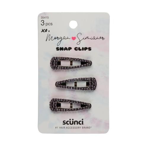 Scunci Morgan Simianer Purple Rhinestone Hair Clips, 3-Pieces