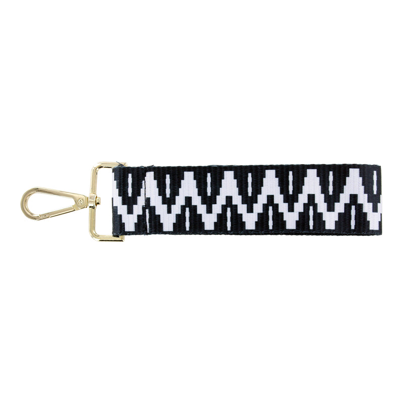 Tartan + Twine Colorblock Wristlet Strap - Black Ikat