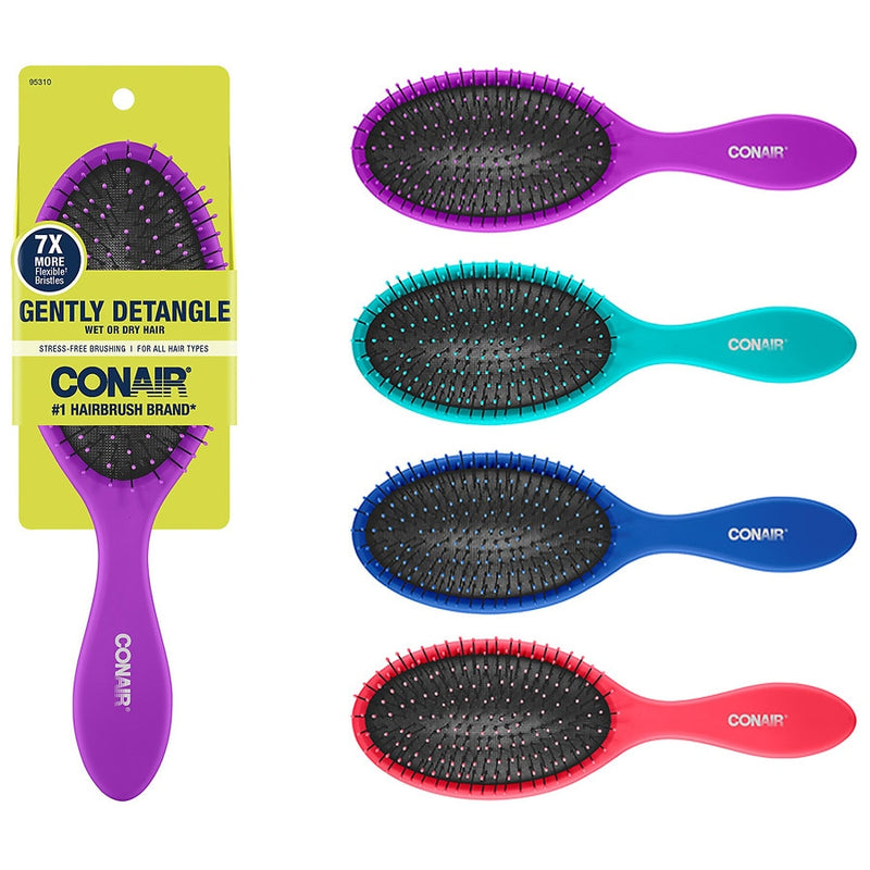 Conair I Want To Gently Detangler Wet or Dry Hair Brush, Colors Will Vary, 1-Count