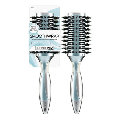 Conair InfinitiPro - Hair Brush - Icy Blue Round Brush for blow out - Detangling Brush - Reduces Frizz and Adds Volume - Blow Dryer Brush - Smoothwrap Series
