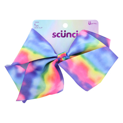 Scunci Jumbo Hair Salon Bow Clip, Rainbow, 1-Piece