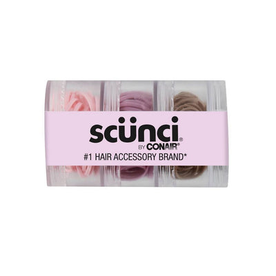 Scunci Polybands Elastic Hair Ties, Pink/Mauve/Brown, 180-Pieces with Jar