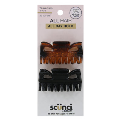 Scunci No-Slip Grip Hair Jaw Clips, Assorted Colors, 2-Count