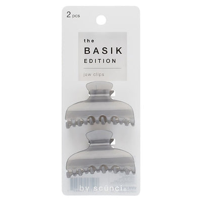 Scunci The Basik Edition Hair Jaw Clips, Gray, 2-Pieces