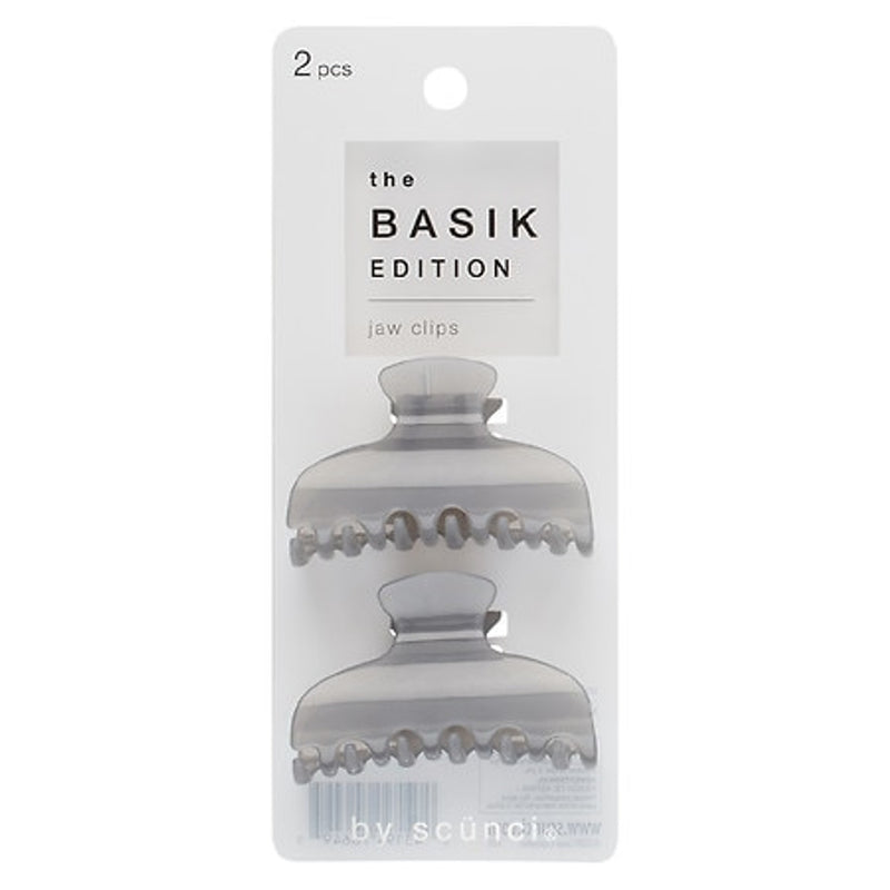 Scunci The Basik Edition Hair Jaw Clips, Gray, 2-Pieces