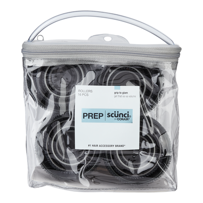 Scunci Prep Heatless Hair Rollers, 16-Piece Set – No-Heat Styling for Effortless Volume & Soft Waves