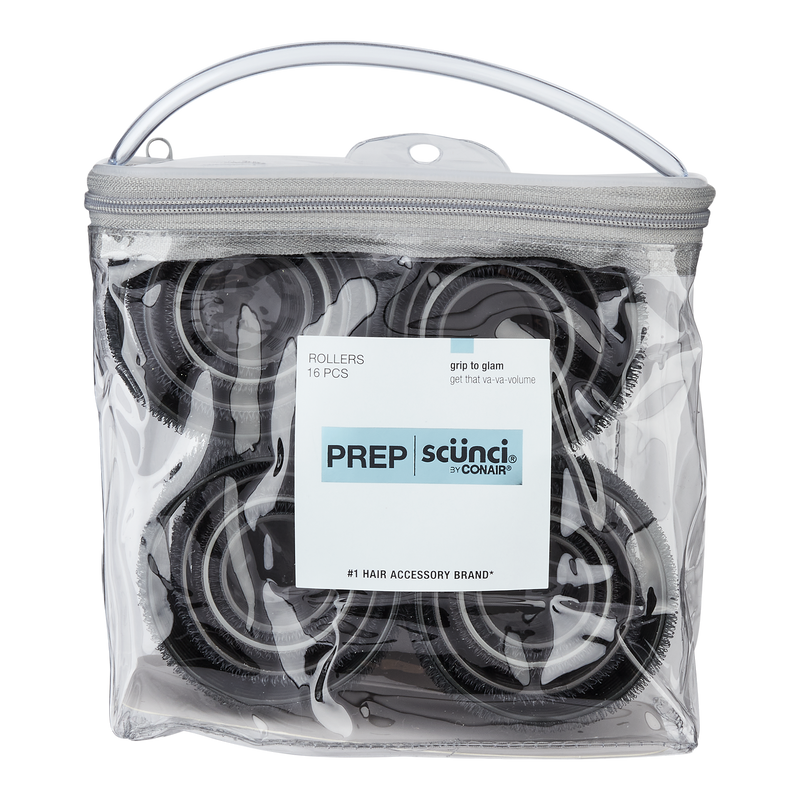 Scunci Prep Heatless Hair Rollers, 16-Piece Set – No-Heat Styling for Effortless Volume & Soft Waves