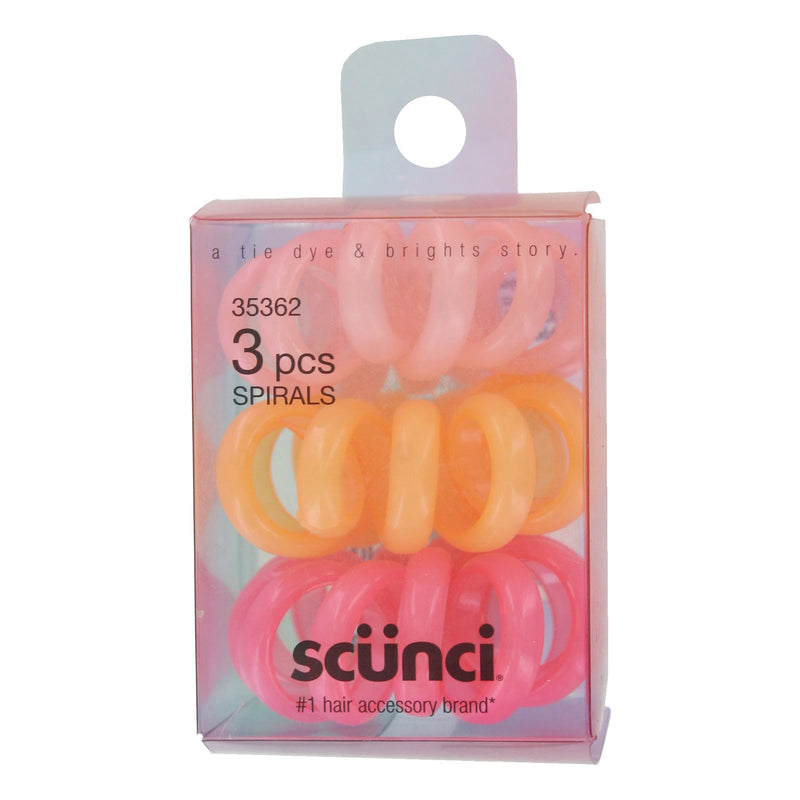 Scunci A Tie Dye & Brights Hair Spirals, Assorted Colors, 3-Pieces
