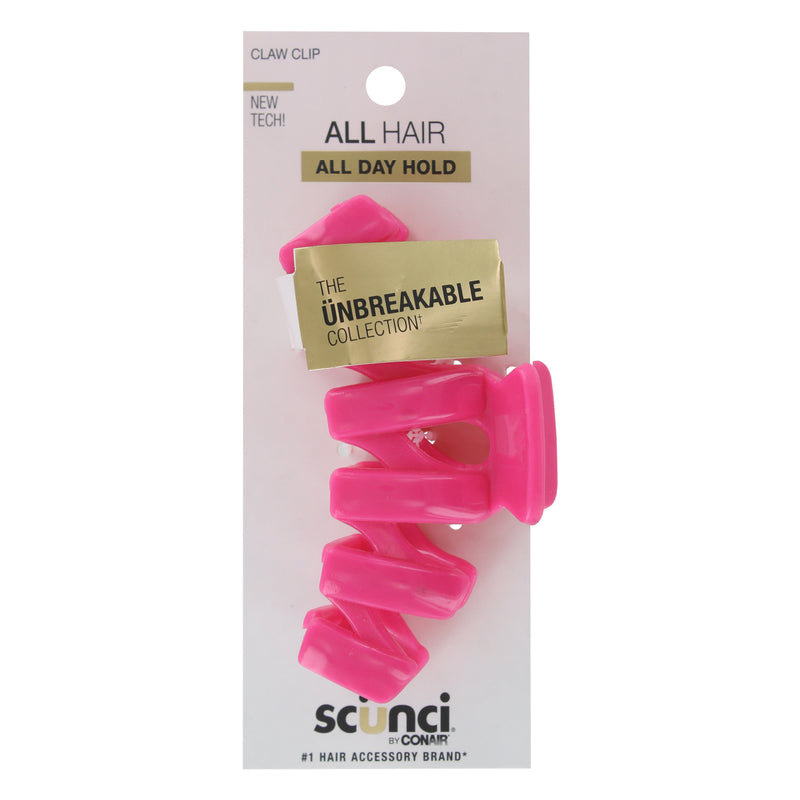 Scunci All Hair All Day Hold The Unbreakable Collection Hair Claw Clip, Color Will Vary, 1-Piece