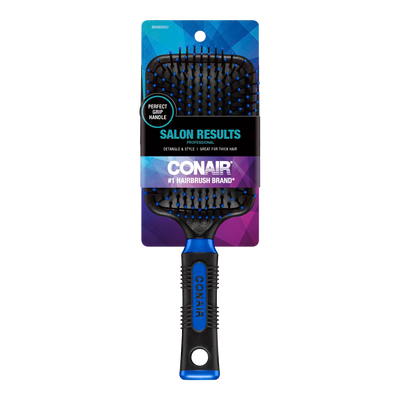 Conair Professional Salon Results Hair Brush, Paddle, Cushion Base, Colors Will Vary, 1-Piece