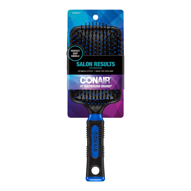 Conair Professional Salon Results Hair Brush, Paddle, Cushion Base, Colors Will Vary, 1-Piece