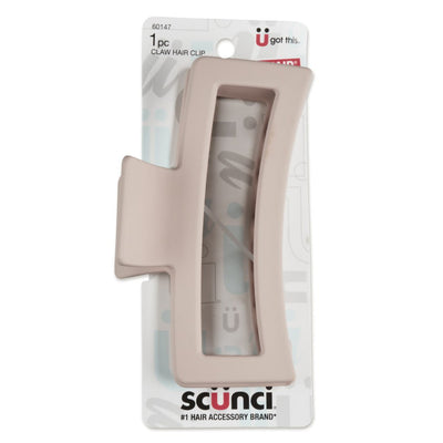 Scunci Soft Touch Open Cut Rectangle Claw Clip, Blush Beige, 1-Piece