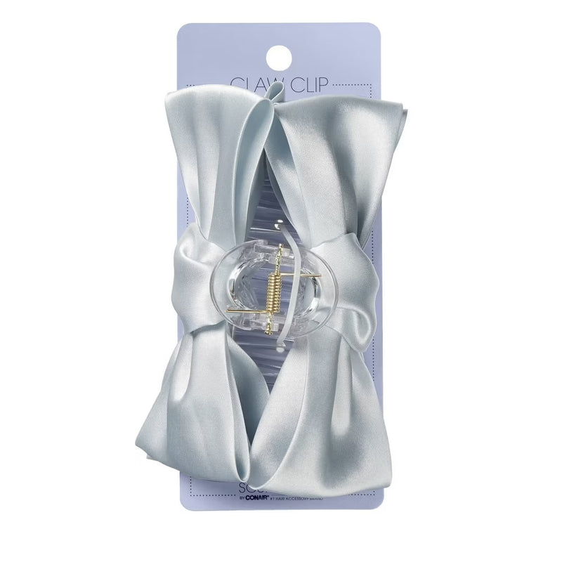 Scunci Elite Bow Cover Hair Claw Clip, Light Blue, 1-Piece