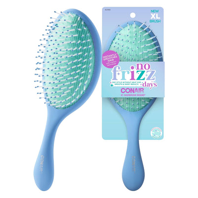 Conair No Frizz Days XL Smooth Cushion Hairbrush, Blue, 1-Count