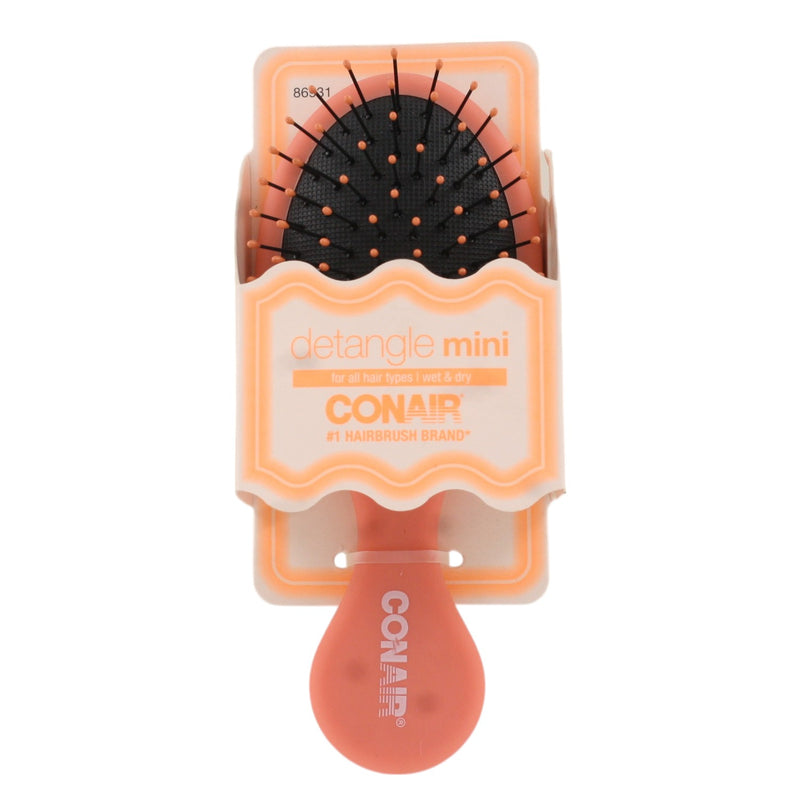 Conair Detangle Mini Paddle Hair Brush, Compact Size, Peach, 1 Count