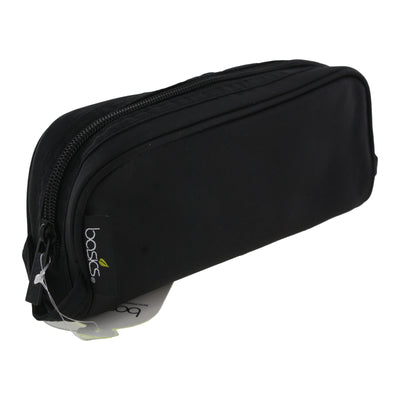 Basics Eco-Friendly Zipper Cosmetic Pencil Case, Black - 1 Bag