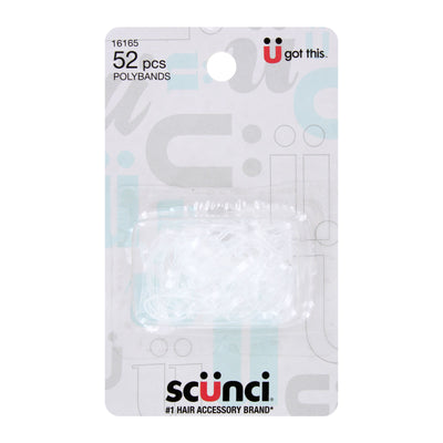 Scunci U Got This Hair Polybands, Clear, 52-Pieces