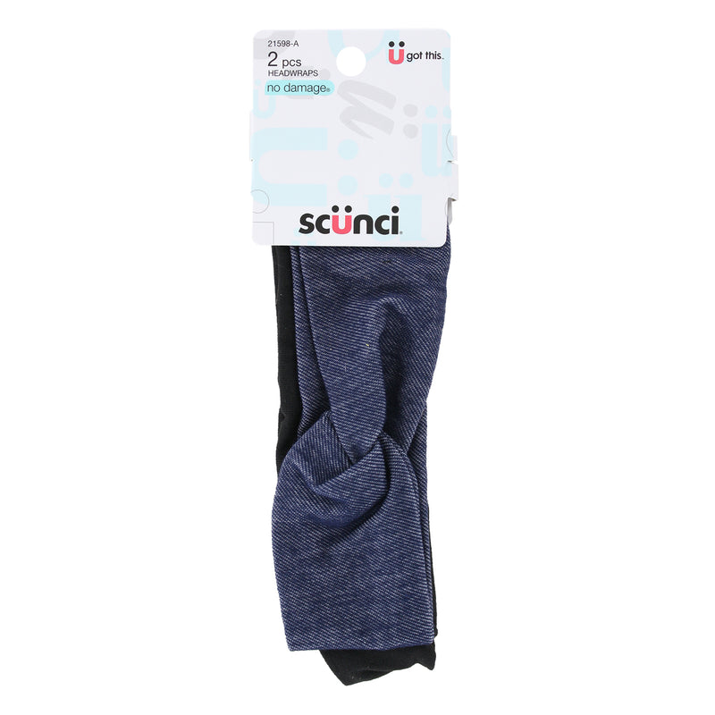 Scunci U Got This Jean Style Headwraps, 2-Pieces