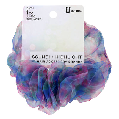 Scunci U Got This Highlight Jumbo Organza Hair Scrunchie, Multicolored, 1-Piece