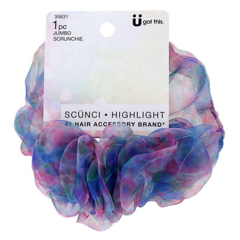Scunci U Got This Highlight Jumbo Organza Hair Scrunchie, Multicolored, 1-Piece