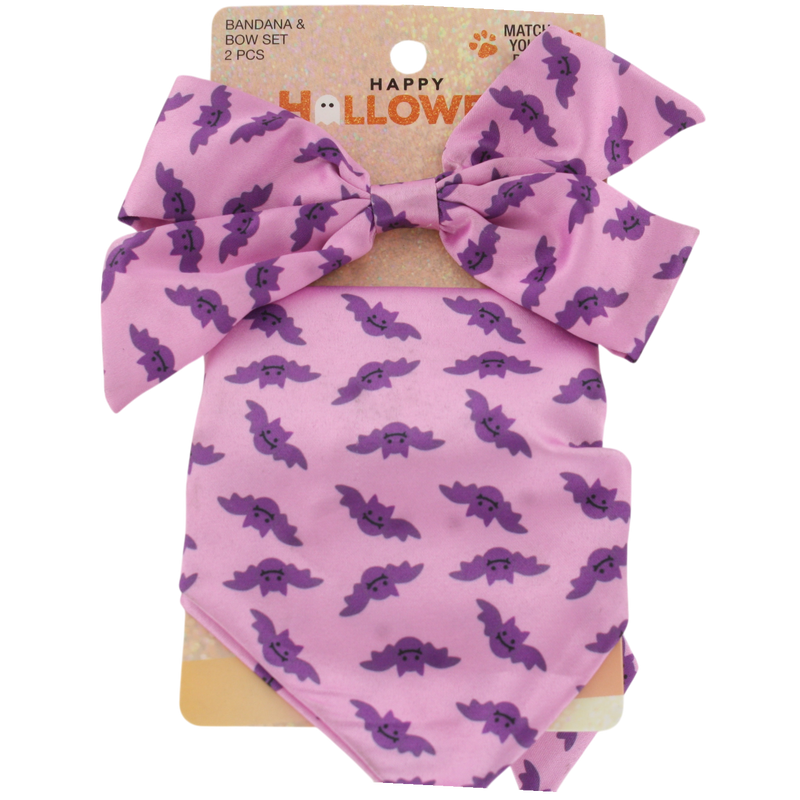 Scunci Happy Halloween Match Your Pet Bandana & Scrunchie Set, 