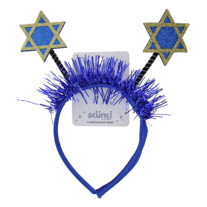 Scunci Hanukkah Star of David Headband, Blue, 1-Piece