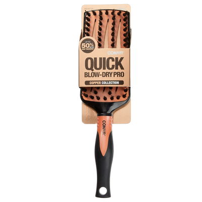 Conair Copper Collection Quick Blow-Dry Pro Vented Mixed Boar & Nylon Bristles Porcupine Hairbrush