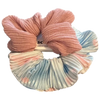 Scunci The Original Scrunchie All Hair All Day Hold Scrunchies, Assorted Pink & Blue Ribbed Velvet, Soft No-Damage Hair Ties for Ponytails & Buns, 2 Count - Image 2