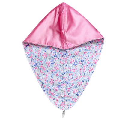 Conair x Wicked Glinda Turban Hair Towel – Reversible Satin & Microfiber Hair Towel for Fast Drying, Frizz Control & Damage Reduction