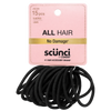 Scunci No Damage Hair Elastics for All Hair Types, Black Ponytail Holders, Strong Hold Hair Ties for Women & Girls, Everyday Styling, 15 Count - Image 1